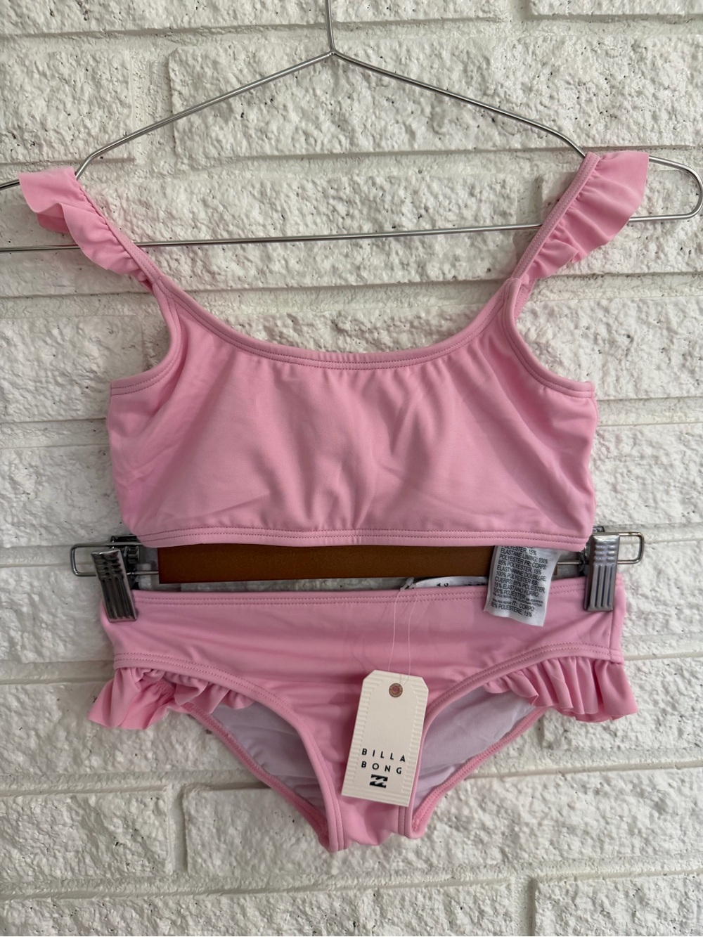Billabong Girls' Warm Days Light Pink Ruffle Two-Piece Bikini